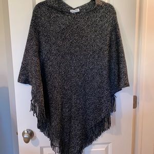 Silver & black poncho